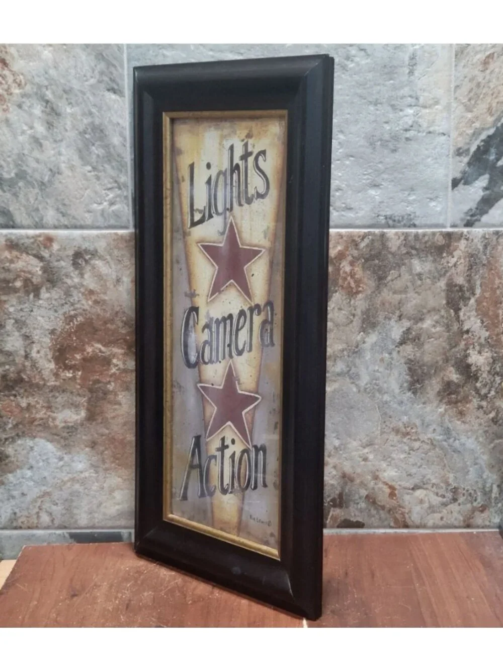 Kim Lewis Lights Camera Action Framed Art Print Movie Theater Home Cinema Decor